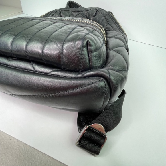 Marc by Marc Jacobs Domo Biker Black Quilted Leather Zip Backpack with Pockets - Picture 7 of 16